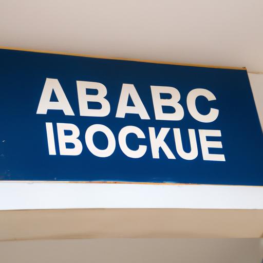 Bảng hiển thị mã chi nhánh ngân hàng ACB tại lối vào của một chi nhánh ngân hàng.