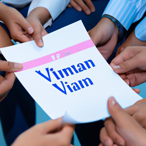 Nhóm người thảo luận về đầu tư trong khi cầm các báo cáo tài chính có logo Vietcombank.