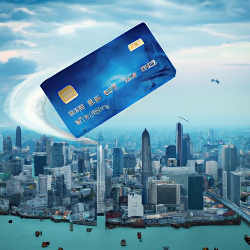 Thẻ tín dụng Standard Chartered VN được vẽ như một thảm bay trong không trung.